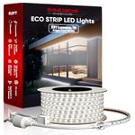 Shine Decor ECO LED Strip Lights 6000K Cool White, Cold-Resistant Waterproof Connectable LED Rope Light AC120V, 310 Lmns/M Bright Lighting Strips 82FT Dimmable Cuttable for Indoor Outdoor ETL Listed