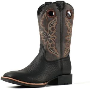 SUREWAY Western Boots For Men - Mens Square Toe Cowboy Boot,Oil/Slip Resistant,Durable Fashionable Classic Pull on 10 Inch Boots,Mid Calf Soft toe Wellington Boots