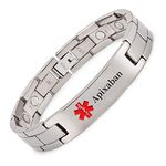 EnerMagiX Medical Id Bracelets for Men Women, Titanium Personalized Engrave Alert Id Bracelet for Type 2 Diabetes,Type 1 Diabetes, Apixaban (Apixaban)