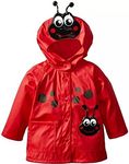 TAOJIAN Cute Hoodie Outwear Baby Girls Kids Waterproof Hooded Coat Jacket Raincoat (5-6T, Red)