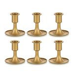 Candlestick Holders Taper Candle Holders, Romadedi Gold Candle Stick Candle Holder for Table Centerpiece,Wedding Reception,Festive Christmas Mantel Decoration or Home Decor, Set of 6