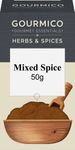 GOURMICO Mixed Spice, Ideal to Spice Up Rice Pudding, Cakes, Gingerbreads & Pancakes or Baked in Bread and Buns. Suitable for Vegetarians and Vegans, 50g Pack, Dark Grey/White