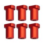 6 Pack Aluminum Alloy Bench Dogs, Woodworking Table Workbench Auxiliary Tool DIY Positioning Bench Bench Brake Inserts for T-Track Table Work Bench (20mm,Red)