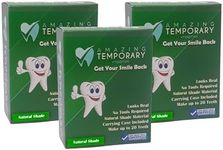 3 Pack Amazing Temporary Tooth Replacement Kit, Temp Missing Teeth Repair, Available in Natural or Bright Shade (Amazing Natural Shade)