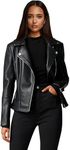 Leather Jacket For Women Biker Black (IN, Alpha, XL, Regular, Black)