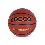 Cosco Slamdunker Rubber Basketball Size 7 Professional Basket Ball For Indoor-Outdoor Training Basketball For Players With Free Air Needle Best Basketball Match Ball For Kids,Men Slamdunker No 7,Brown