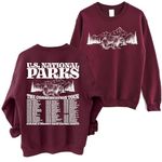63 National Parks Sweatshirt - The Conservation Tour Wildlife Bear Mountain Camping Hiking Sweater, Maroon, Medium