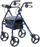 Hugo Mobility Portable Rollator Walker with Seat, Backrest and 8 Inch Wheels, Blue