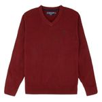 U.S. Polo Assn. Men's V-Neck Ultrasoft Trim Fit Acrylic Sweater - Casual Lightweight Under or Over Layer, Old Sport Red, Large