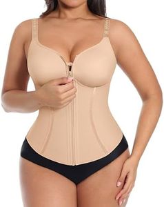 SHAPELLX Corset Tops for Women Waist Trainer Belly Fat Shapewear Tummy Control Waist Cincher Faja Body Shaper with Adjustable Straps Skin
