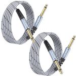 JOLGOO 1/4 Inch Guitar Instrument Cable 2 M 2-Pack, 1/4 inch TS Guitar Cable, Quarter inch Cable, for Electric Guitar, Bass, Keyboard, Mixer, Amplifier, Speaker, Electric Mandolin