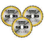 DEWALT DT1962-QZ Construction Circular Saw Blade, Yellow 216 x 30mm 2 x 24T/1 x 40T