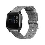 kwmobile Strap Compatible with Garmin Venu Sq Music/Venu Sq 20mm - Replacement Band with Clasp for Fitness Tracker - Light Grey