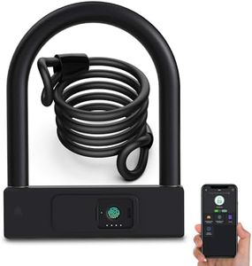 Anweller Fingerprint Bike U Lock with 5ft Security Steel Cable, Heavy Duty Anti Theft Bicycle Lock with Keys, Bike Accessories for Adult Bikes, E Bike, Scooter, Motorcycle, Fence, Gate