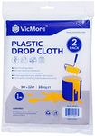 VicMore 2-Pack Plastic Drop Cloth 9