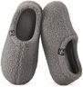 HomeTop Women's Fuzzy Curly Fur Memory Foam Loafer Slippers Bedroom House Shoes with Polar Fleece Lining (9-10, Grey)