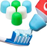 Self Closing Toothpaste Caps 6-Pack by Tilcare - No Waste Cap Dispensers for Adult and Kids Bathroom - Mess-Free Toothpaste Lids - Easy to Use, Food Grade Silicone and BPA-Free Toppers