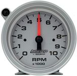 AUTO METER 233909 Auto Gage 3-3/4" Tachometer 0-10,000 RPM w/Silver Dial & Shift-Light