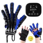 Rehabilitation Robot Glove for Stroke Hemiplegia Stroke Recovery Equipment Robotic Hand Trainer for Stroke Patients with Heating Massage Mirror Glove Fingers Strength Training Device (Right Hand, Medium)