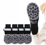 PETANGEL Anti Slip Dog Socks to Prevent Licking Paws for Hardwood Floors, Boots & Paw Protector Socks for Hot/Cold Pavement with Grippers, Double Sides Grips for Medium Senior Dogs(SIZE:S, L*W:14*5cm)