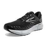 Brooks Men's Glycerin 20 D Width Running Shoe, Black/White/Alloy, 11.5