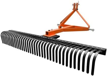 Garvee 6 FT Landscape Rake for Tractors,3 Point Rock Rake with Steel Tines