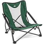 Cascade Mountain Tech Compact Low Profile Outdoor Folding Camp Chair with Carry Case - Green