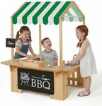 EDUBEBO Kids Outdoor Playhouse, Mud Kitchen, BBQ Toys,Outdoor playsets, Ideal Role Play Toy Gift for Toddlers and Kids Ages 3-8 (Yellow)