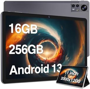 2024 Latest Tablet 11 inch Android 13 Tablets 16GB+256GB+1TB Expand, Octa-Core, 2K 2000 x 1200 Display, 13MP Triple Camera, 8600mAh, Quad Speakers, 5G/2.4G WiFi,GPS,Bluetooth 5.0, with Case -Grey