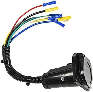 HQRP 7 Way RV Trailer Light Connector Socket 7 Wire Harness Electrical Quick Converter Adapter Compatible with RV Truck Trailer Camper