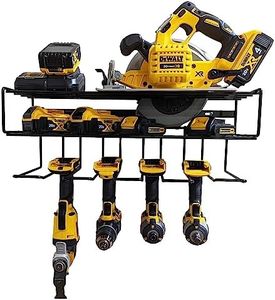 C2M Heavy Duty Floating Tool Shelf & Organizer | Wall Mounted Garage Storage Rack for Handheld & Power Tools | USA Made, 100# Weight Limit, Compact Steel Design | Perfect for Father's Day | Black