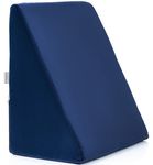FOVERA Memory Foam Wedge Pillow | 2 Years Warranty | Bed Wedge Cushion, Orthopedic Back Support for Bed | for Acid Reflux, Snoring, GERD, Leg Elevation (Navy Blue, 18L x 17.5W x 11H Inch)