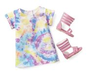 American Girl Truly Me 18-inch Doll Show Your Artsy Side Outfit with Tie Dye T-Shirt Dress and Pink Sandals, for Ages 6+