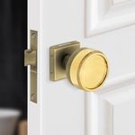 Plantex Heavy Duty Door Lock – Bathroom Door Lock/Mortise Keyless Knob Handle Set for Home/Bathroom/Store Room/Balcony/Office with Baby Latch (604 - PVD Gold and Brass Antique)