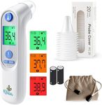 Ritalia® Ear Thermometer Baby - Accurate & Easy-to-Use Digital Thermometer for Adults & Kids 1-Second Results Silent Fever Alarm Lifetime Support - Includes 20 Disposable Probe Covers