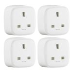 Amazon Basics Single Outlet Indoor 2.4 GHz Wi-Fi Smart Plug, works with Alexa only, 4-Pack, White, UK