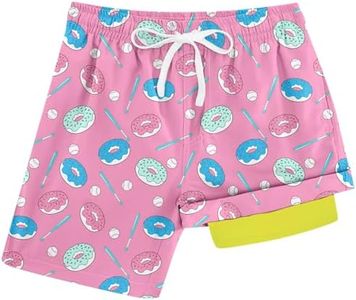Cozople Swim Short for Boys Swimsuit Swim Trunk Swim Short Colorful Donuts Compression Swimwear UPF Stretchy Bathing Suit Size 14-16
