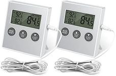 (Upgraded Version) Refrigerator/Freezer Thermometer, Digital Fish Tank Thermometer with High & Low Temperature Alarm, High-Precision Sensor, for Fridge, Cold Storage, Laboratory, 2 Pack