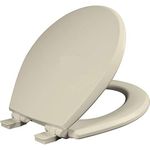 Mayfair 847SLOW 006 Kendall Slow-Close, Removable Enameled Wood Toilet Seat That Will Never Loosen, Bone, Round