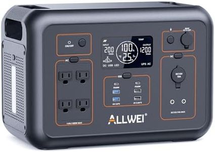 ALLWEI LiFePO4 Portable Power Station 1200W, 1008Wh Solar Generator with UPS Mode, 1.5Hrs Fast Charge, 4 AC Outlet(Surge 2400W), Power Battery Generator for CPAP Camping Outdoor Emergency