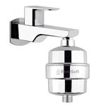 RiverSoft DIVA PRO Shower and Tap Filter for Hard Water | Water softener for bathroom | Reduces hair fall | 15-stage filter (Chrome, Pack of 1)