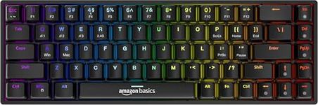 amazon basics Pro Series RGB Wireless Mechanical Gaming Keyboard | 23 Hr Battery Life | Customizable and Programmable RGB | Swappable Keys | Dual Mode | 3000 mAh, Type-C Charging (Black)