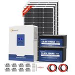 BPS-3000WPro Solar Power System with 1200W Solar Panels for Homes, 25.6V 100Ah LiFePo4 Lithium Battery Energy Storage Powerwall, and 120V Hybrid Inverter Off-Grid Solar System with Auto Grid Switching