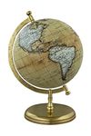 WINNER'S Prime SINGLE JOINT Rotating Globe | Dia 15 Cm (6 Inch) Height 22.5 Cm (9 Inch) with Metal Arc & Round Stand | Educational & Decoravtive Globe (GP606) (Golden Antique)