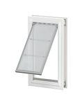 Endura Flap E2 Single Flap Pet Door for Door Installations | Stylish for Interior & Exterior Doors | Durable Aluminum Frame & Weatherproof Dual-Layer Flap | White, Small, Single Flap
