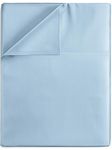 Twin XL Size Flat Bed Sheet - Hotel Luxury Single Flat Sheet Only - Wrinkle Free & Fade Resistant Flat Sheet - Extra Soft, Comfy & Breathable Flat Sheet for Women & Men - Light Blue Flat Sheet Only