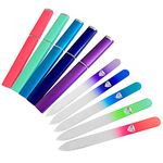 Czech Glass Files for Nails, Manicure Glass Fingernail Files with Cases - 5-Piece Bona Fide Beauty Premium Czech Glass Files