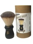 Golden Shave - Synthetic Plissoft Bristle Shave Brush with Premium Beech Handle- 24mm Knot - Gold Brass Ring -