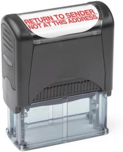 Self Inking Rubber Stamp, Refillable Red Ink Preinstalled - (9/16" x 1-1/2") (Return to Sender - Not at This Address)