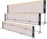 Zicon Portable Tennis Net,Stainless Steel Poles Badminton Net Set Adjustable Height Nylon Net with Carry Bag, for Kids Volleyball, Pickleball,Soccer, Indoor, Outdoor Court, Backyard, Beach, Driveway